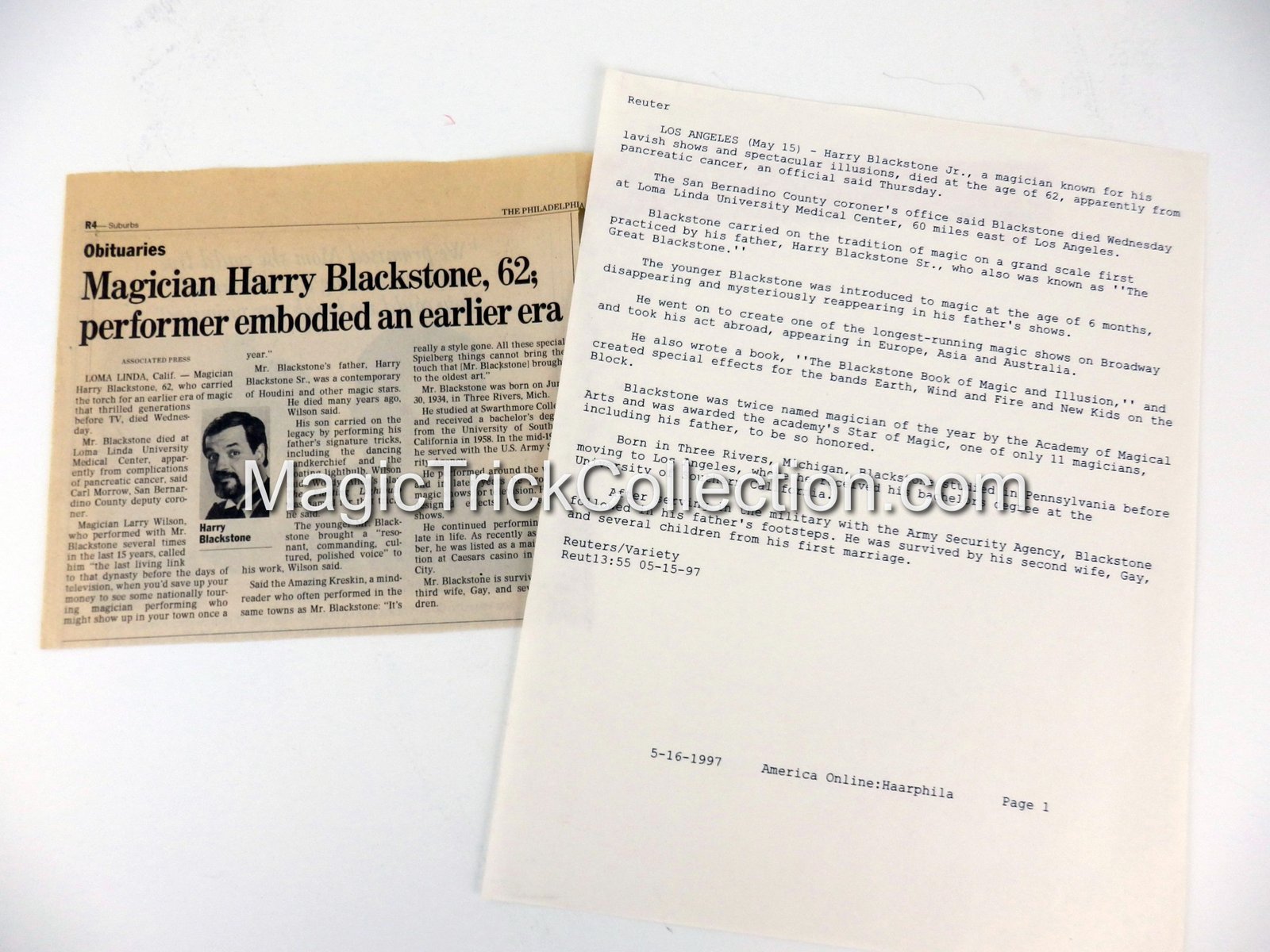 Harry Blackstone Jr Lot of Original Magician Memorabilia - Rare Find!