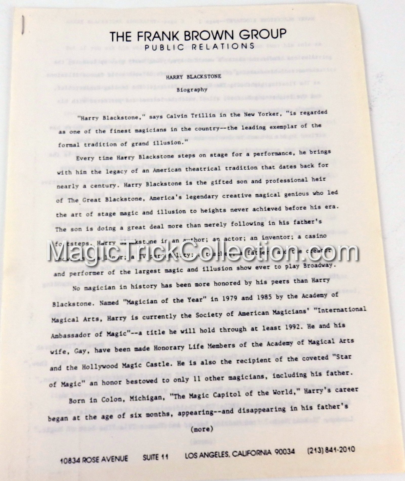 Harry Blackstone Jr Lot of Original Magician Memorabilia - Rare Find!