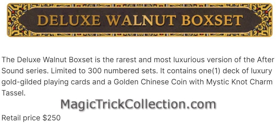 After Sound Deluxe Walnut Boxset Collectible Playing Cards & Coin
