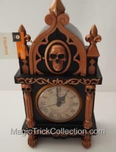 Tekky Halloween Animated Skull Clock w/ Raven & Skull, Motion, Lights, & Sound