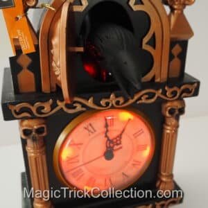 Tekky Halloween Animated Skull Clock w/ Raven & Skull, Motion, Lights, & Sound