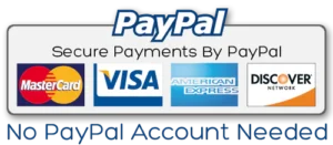 Payments Secured by PayPal - No PayPal Account Required.