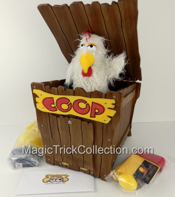 Wolf's Magic Crazy Coop is a highly sought-after, magic prop created by master craftsman Chance Wolf designed primarily for children's and family shows