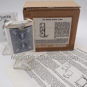The Hugard Rising Cards comes complete with two glasses (actual glass), gimmicked deck (blue back) and original instructions and box for easy storage.