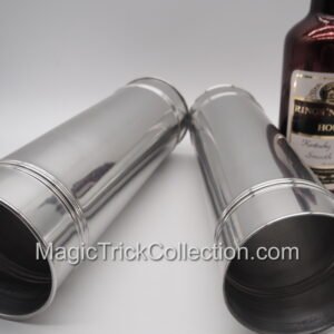 Rings-N-Things Magic Comedy Passe Bottles featured a transitioning of bottles and a glass covered with two aluminum tubes where they instantly swap places.